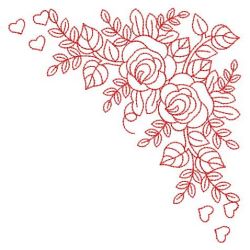 Redwork Rose Corners 2 02(Md) machine embroidery designs