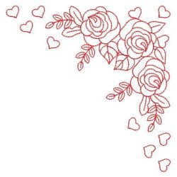 Redwork Rose Corners 2 03(Md) machine embroidery designs