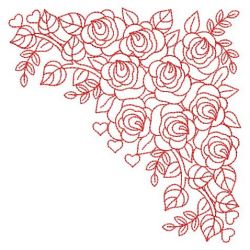 Redwork Rose Corners 2 09(Md) machine embroidery designs