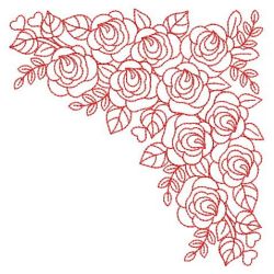 Redwork Rose Corners 2 10(Md) machine embroidery designs