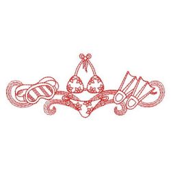 Redwork Summer Borders 09(Lg) machine embroidery designs