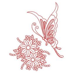 Redwork Dancing Butterfly 01(Md) machine embroidery designs