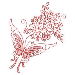 Redwork Dancing Butterfly 02(Sm) machine embroidery designs