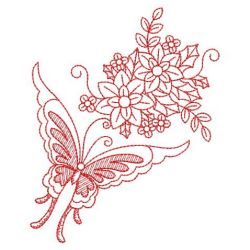 Redwork Dancing Butterfly 02(Lg)