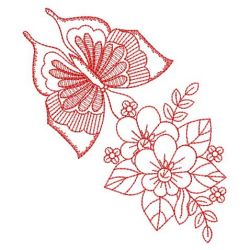 Redwork Dancing Butterfly 03(Sm) machine embroidery designs