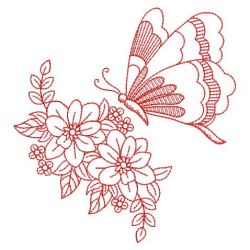 Redwork Dancing Butterfly 04(Lg) machine embroidery designs