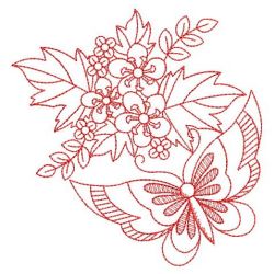 Redwork Dancing Butterfly 05(Sm) machine embroidery designs