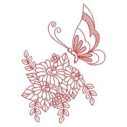 Redwork Dancing Butterfly 06(Md) machine embroidery designs