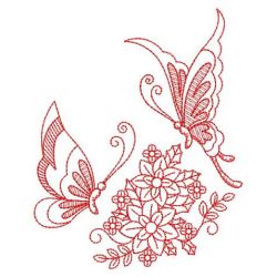Redwork Dancing Butterfly 07(Lg) machine embroidery designs