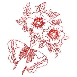 Redwork Dancing Butterfly 08(Lg) machine embroidery designs