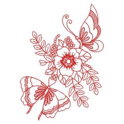 Redwork Dancing Butterfly 09(Lg) machine embroidery designs