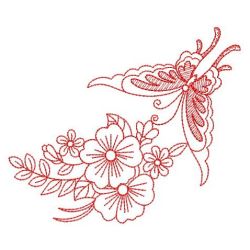 Redwork Dancing Butterfly 10(Lg) machine embroidery designs
