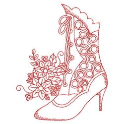 Redwork Victorian Boots 02(Lg) machine embroidery designs