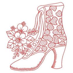 Redwork Victorian Boots 03(Sm) machine embroidery designs