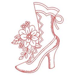 Redwork Victorian Boots 04(Sm) machine embroidery designs