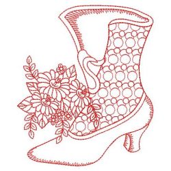 Redwork Victorian Boots 06(Lg) machine embroidery designs