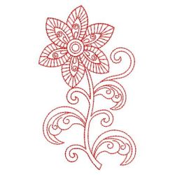 Redwork Bloom 2 07(Md) machine embroidery designs