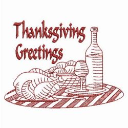 Redwork Thanksgiving Greetings 09(Sm) machine embroidery designs