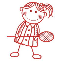 Redwork Stick Children 1(Lg) machine embroidery designs