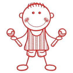 Redwork Stick Children 1 02(Sm)