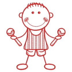 Redwork Stick Children 1 02(Md) machine embroidery designs