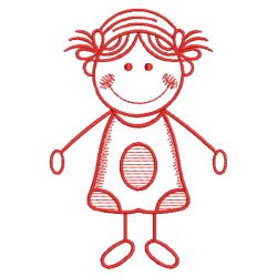 Redwork Stick Children 1 05(Md) machine embroidery designs