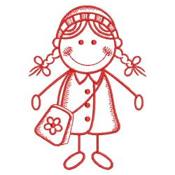 Redwork Stick Children 1 06(Md) machine embroidery designs