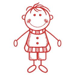 Redwork Stick Children 1 08(Md) machine embroidery designs