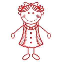 Redwork Stick Children 1 09(Sm)