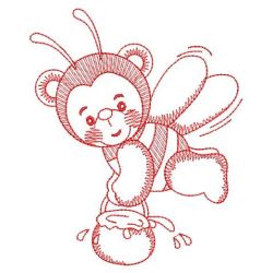 Redwork Bumblebee Bears 01(Md) machine embroidery designs