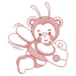 Redwork Bumblebee Bears 02(Sm) machine embroidery designs