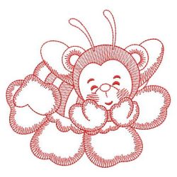 Redwork Bumblebee Bears 03(Lg) machine embroidery designs