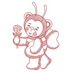 Redwork Bumblebee Bears 04(Sm) machine embroidery designs