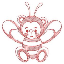 Redwork Bumblebee Bears 05(Sm) machine embroidery designs
