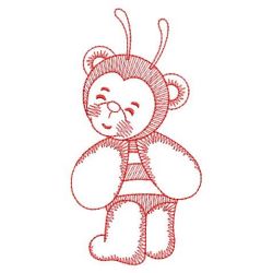 Redwork Bumblebee Bears 06(Lg) machine embroidery designs