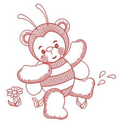 Redwork Bumblebee Bears 07(Sm) machine embroidery designs