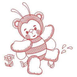 Redwork Bumblebee Bears 07(Sm)