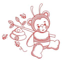 Redwork Bumblebee Bears 09(Lg)