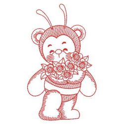 Redwork Bumblebee Bears 10(Md) machine embroidery designs