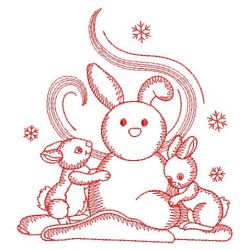 Redwork Build Snowman 03(Md) machine embroidery designs