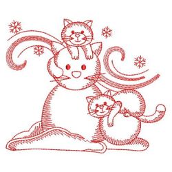 Redwork Build Snowman 05(Lg) machine embroidery designs