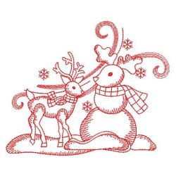 Redwork Build Snowman 07(Lg) machine embroidery designs