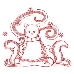 Redwork Build Snowman 09(Lg) machine embroidery designs