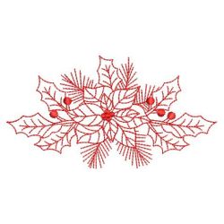 Redwork Poinsettia 03(Sm) machine embroidery designs