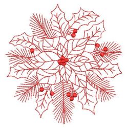 Redwork Poinsettia 04(Lg) machine embroidery designs