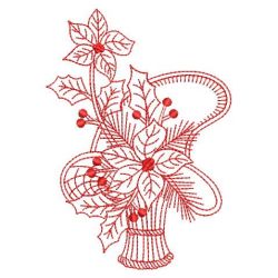 Redwork Poinsettia 08(Md) machine embroidery designs