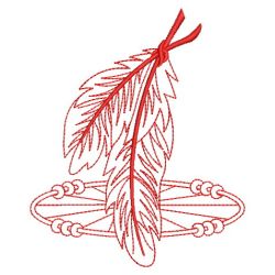 Redwork Indian Feather 2(Sm) machine embroidery designs