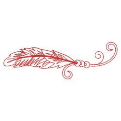 Redwork Indian Feather 2 03(Lg) machine embroidery designs