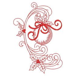 Redwork Curly Christmas 02(Lg) machine embroidery designs