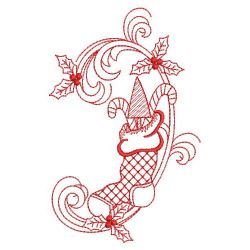 Redwork Curly Christmas 03(Lg) machine embroidery designs